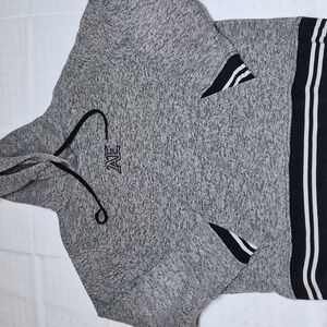 Men's American Eagle Outfitters Black and Gray Thick Hoodie